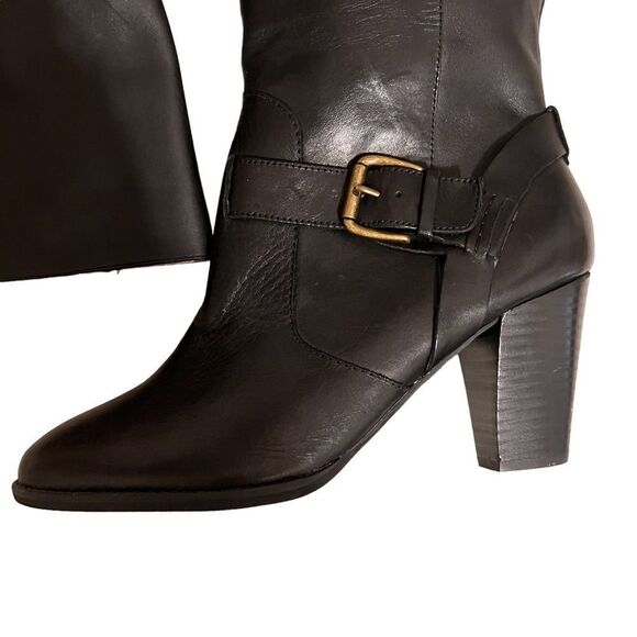 Clarks Tall Comfort Fashion Black Leather Boots Size 9.5 - Picture 2 of 12